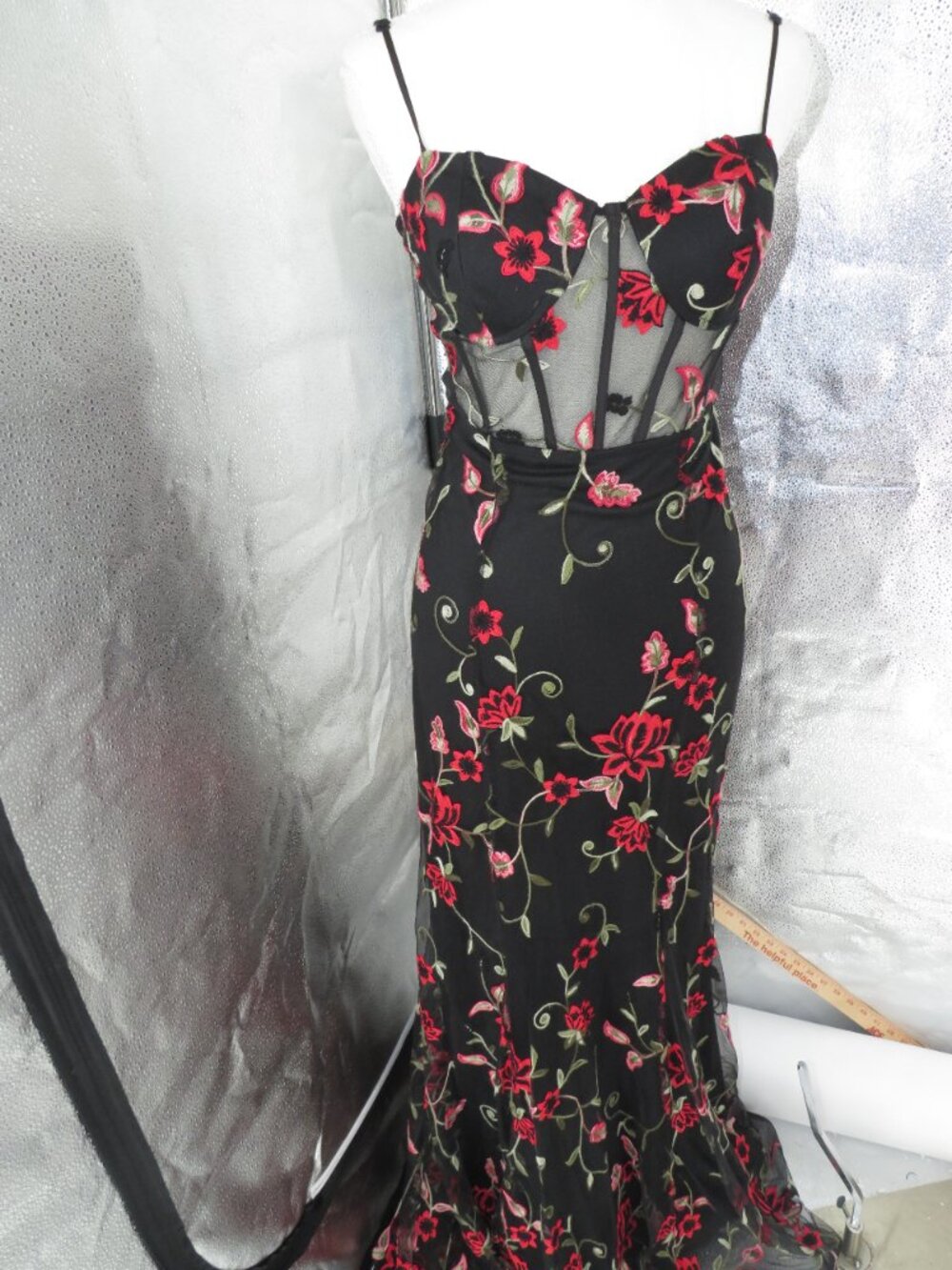 B. Darlin Floral Embroidered Corset Maxi Dress 5/6 Whimsigoth Gown - Picture 4 of 13
